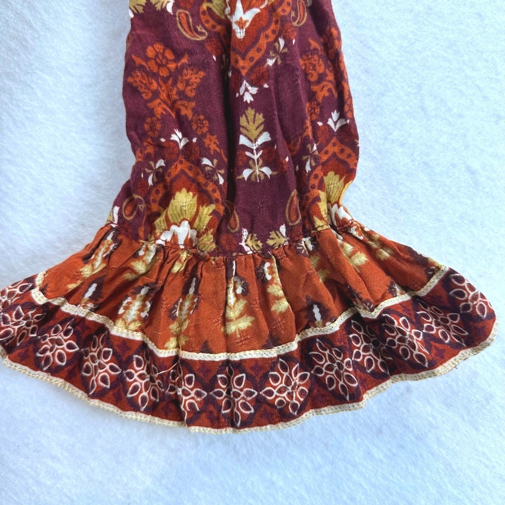 Idyllwind Miranda Lambert Paisley Boho Mini Dress Rust Women's XXL Pockets Fall - Picture 9 of 15